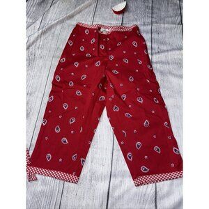 Hartstrings Girls Size 6 Red Paisley Pattern Drop Pants Vintage NEW